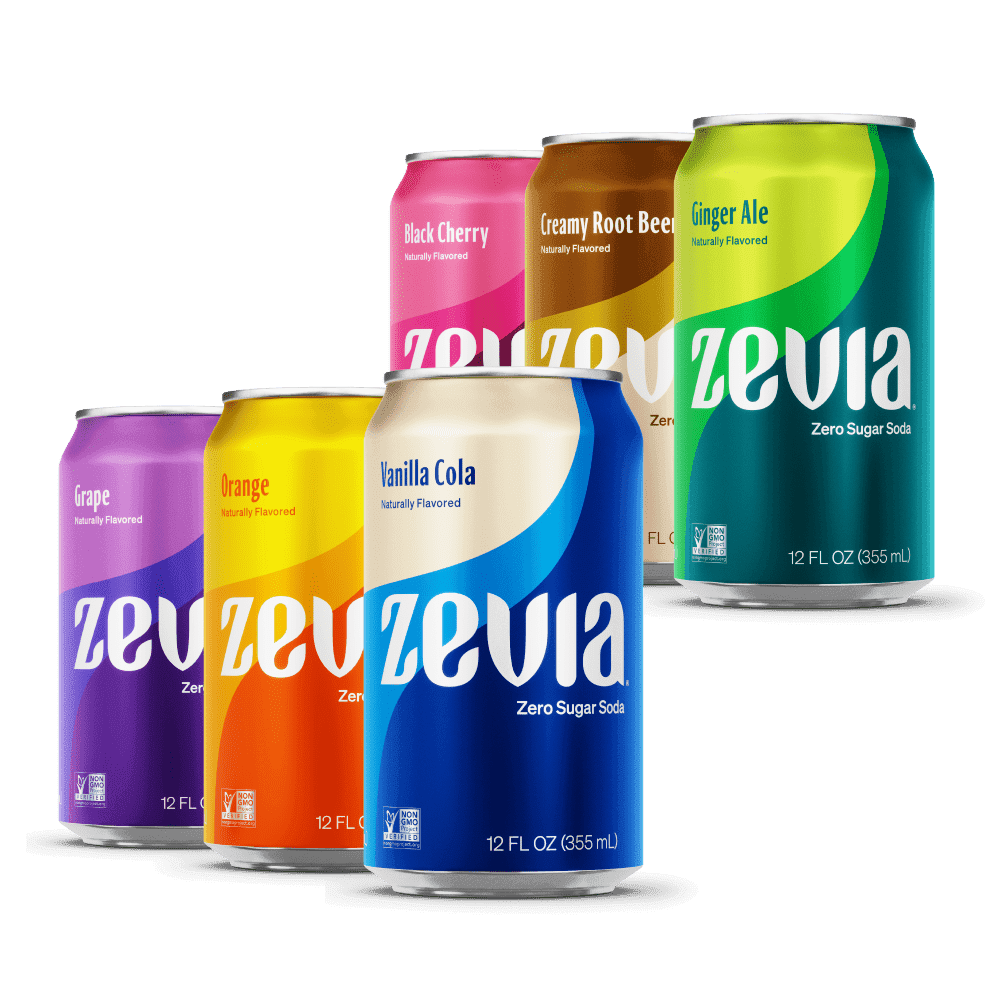 6-Flavor Rainbow Soda Variety Pack 24 cans in a case